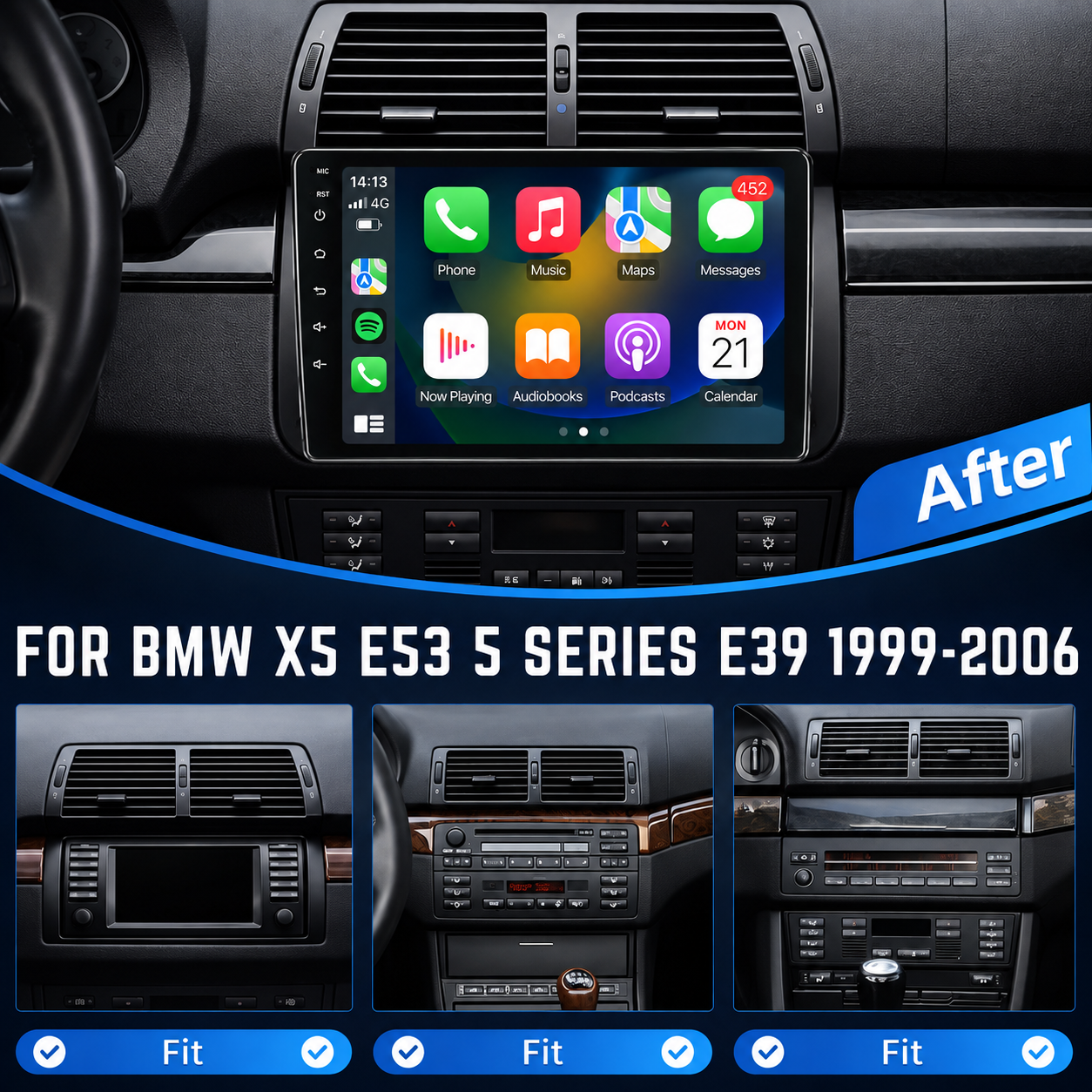 BMW X5 E53 / 5 Series E39 Android 15 Apple CarPlay & Android Auto Head Unit