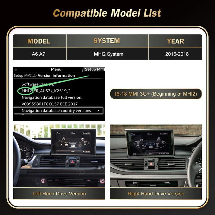 AUDI A6 / A7 CARPLAY SCREEN 2011 - 2018