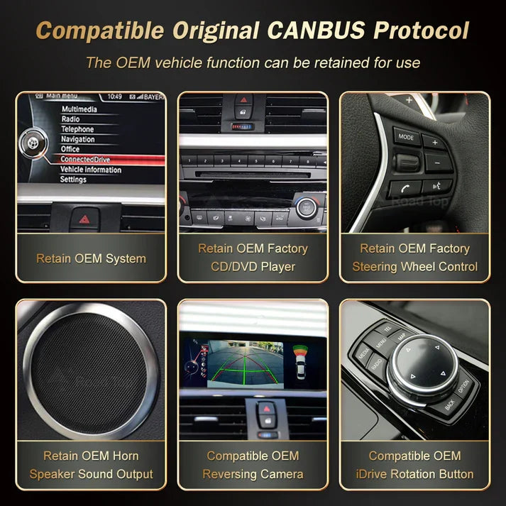 BMW 3 & 4 Series Linux Apple CarPlay & Android Auto Screen (F30-F36)