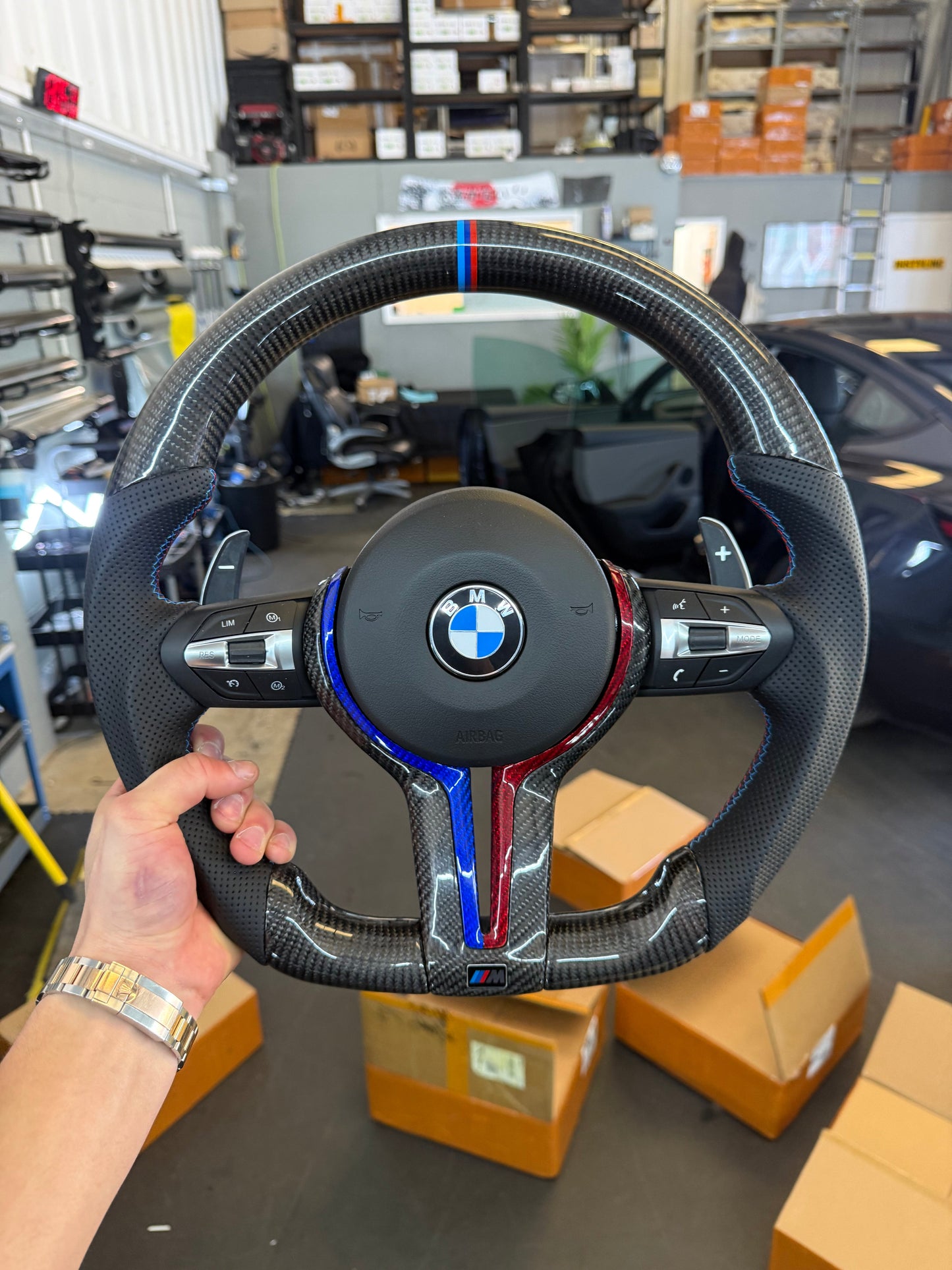 Custom BMW F-Series Carbon Fibre Steering Wheel