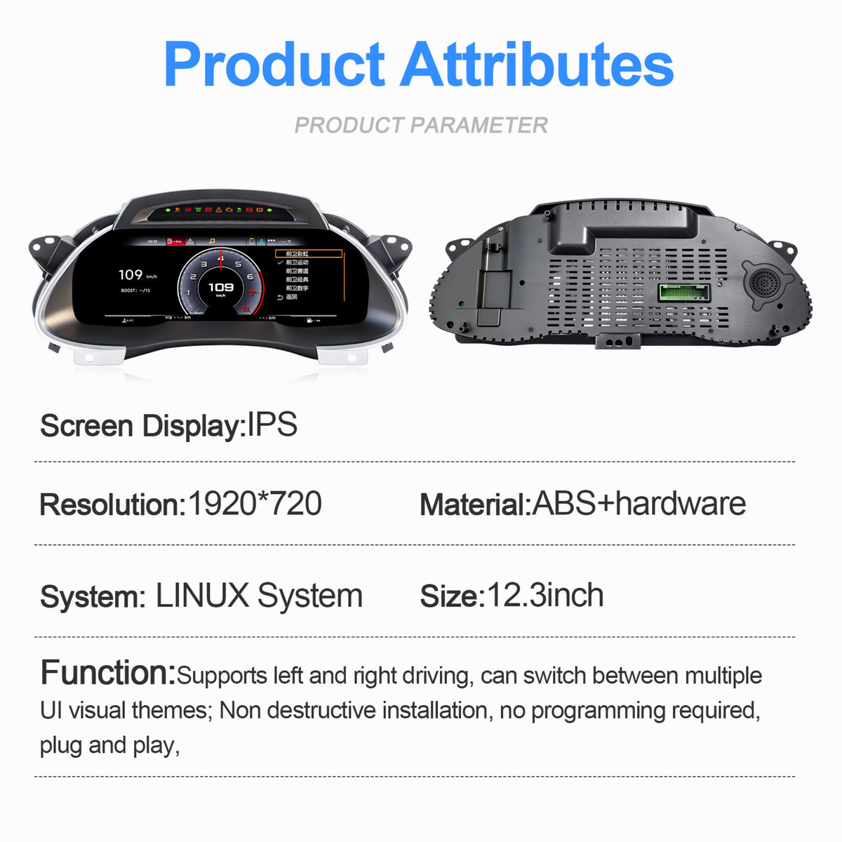 Audi A4 S4 RS4 2008-2012 Digital Instrument Cluster – Linux System LCD Dashboard