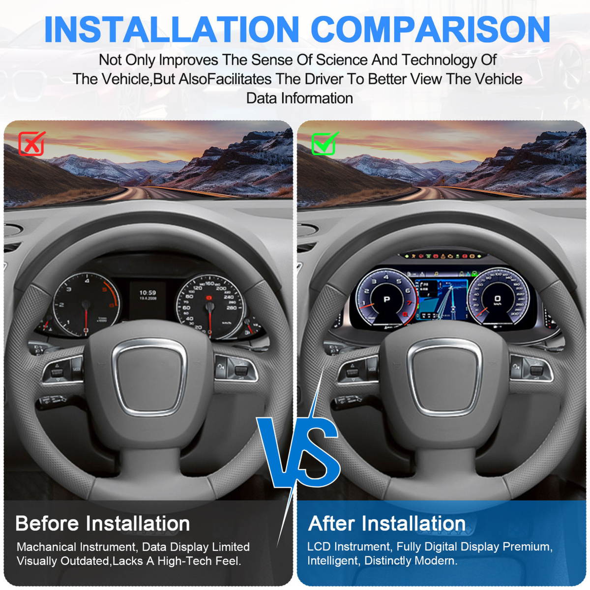 Audi Q5 2009-2016 Digital Instrument Cluster – Linux System LCD Dashboard