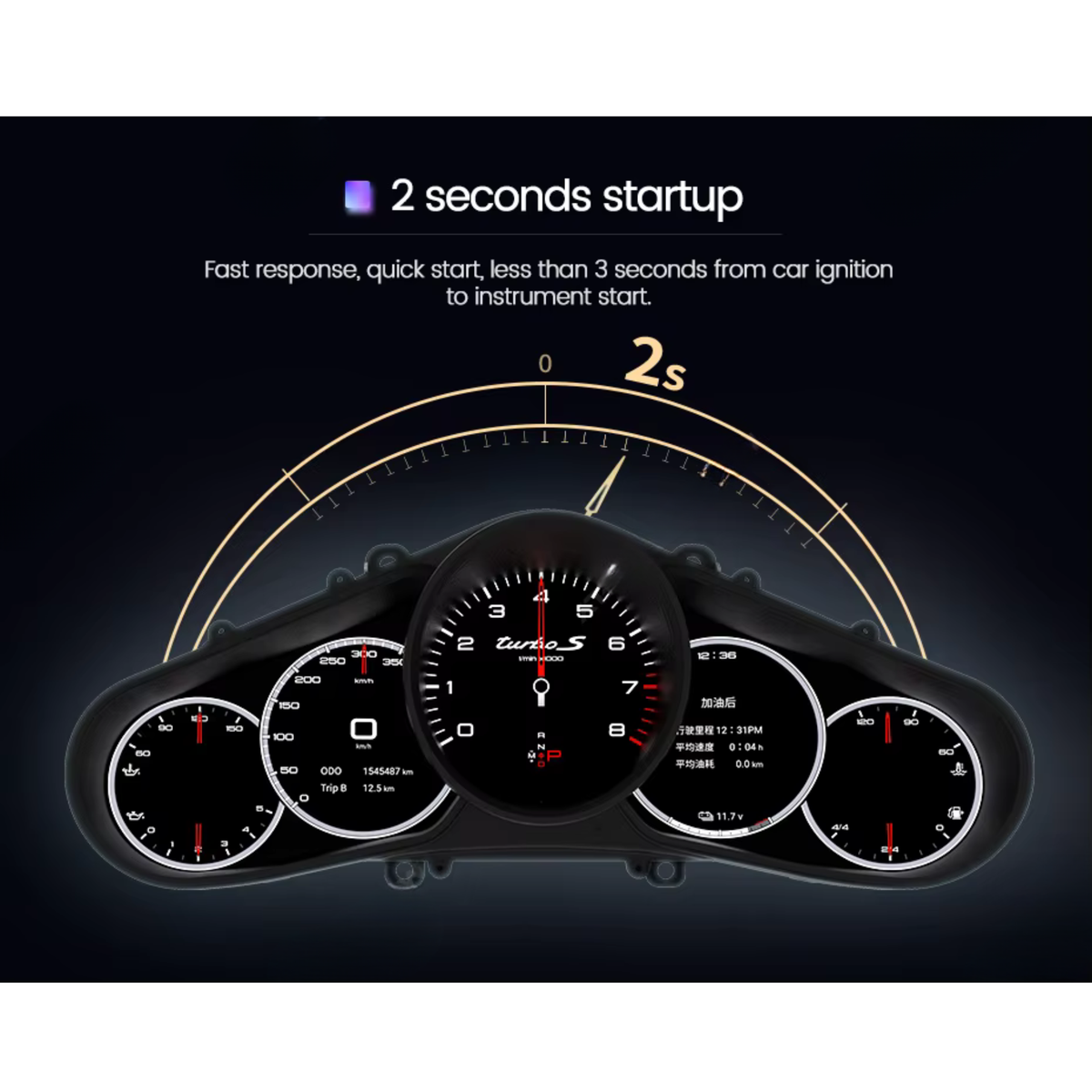 Porsche Cayenne 2011-2017 Digital Instrument Cluster – Linux System LCD Dashboard