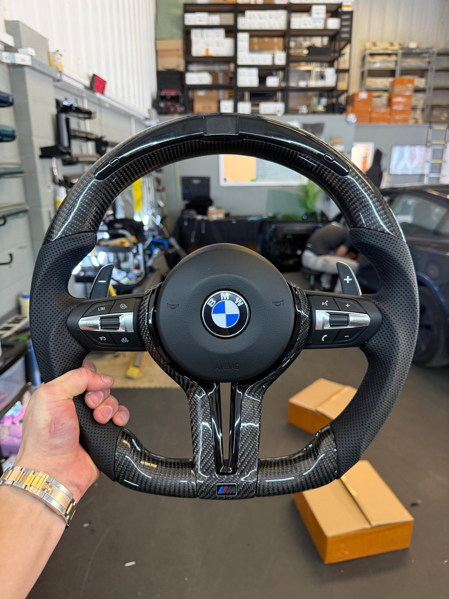 Custom BMW F-Series Carbon Fibre Steering Wheel