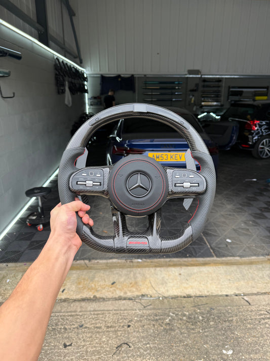 Mercedes Carbon Fibre Steering Wheel (LED Display)