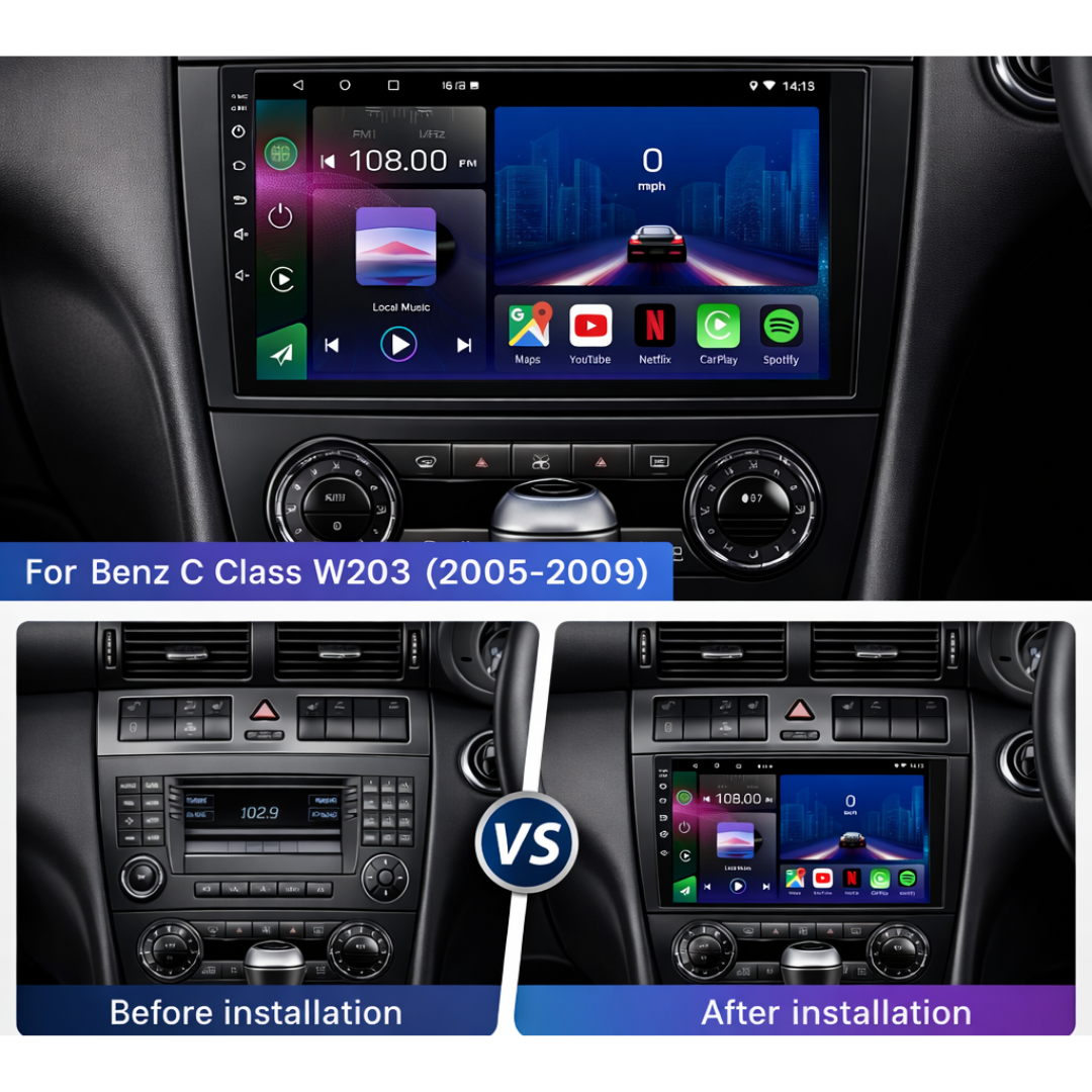 Mercedes C Class G CLC CLK W203 W209 W463 2005-2009 Android 15 Car Stereo Head Unit | CarPlay & Android Auto