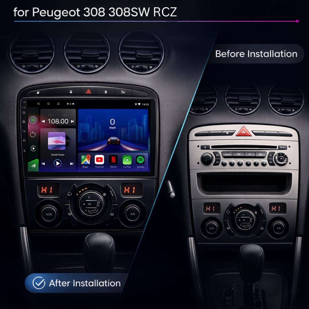 Peugeot 308 308SW & RCZ Android 15 Car Stereo Head Unit | CarPlay Android Auto