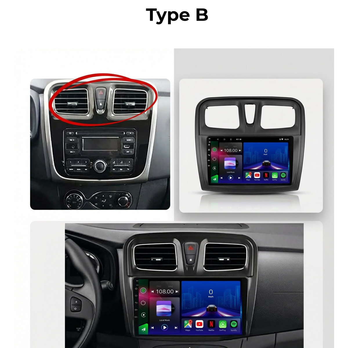 Dacia Logan Sandero 2012-2020 Android 15 Car Stereo Head Unit | CarPlay & Android Auto