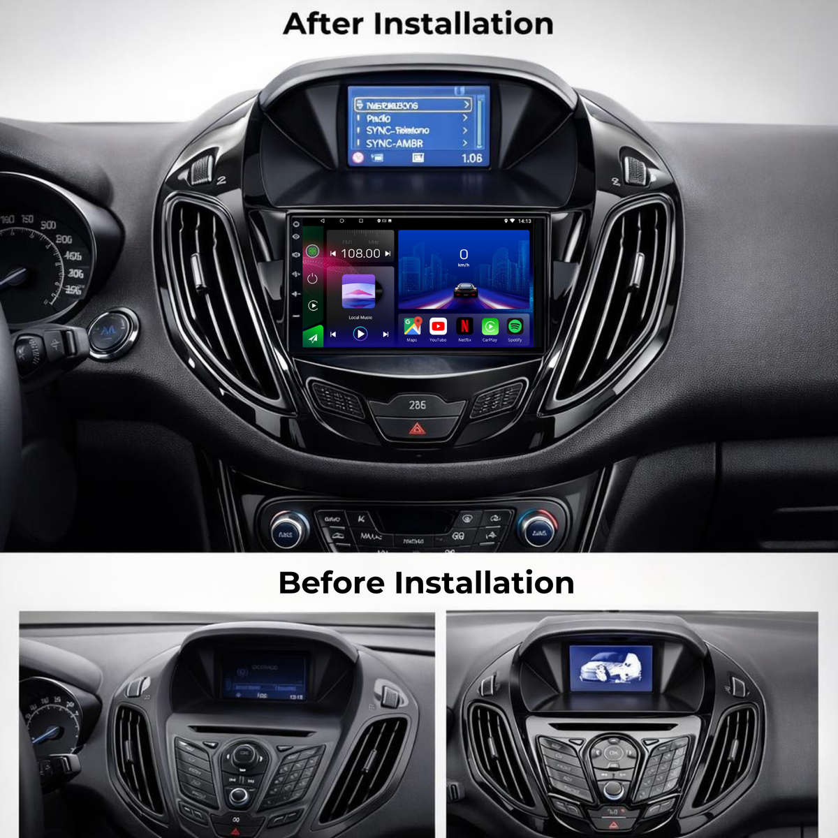 Ford Transit Courier & B Max 2012-2017 Android 15 Car Stereo Head Unit | CarPlay & Android Auto