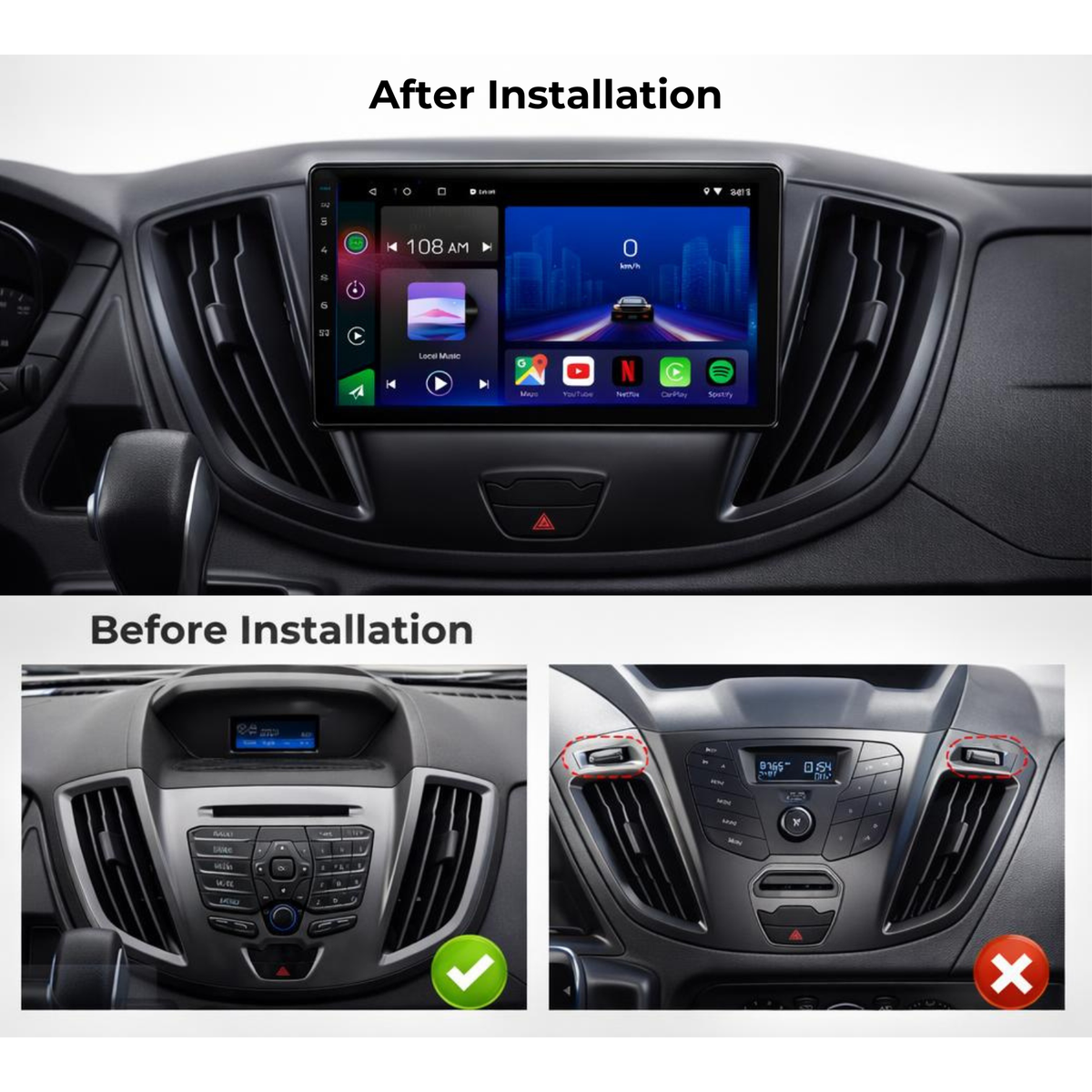 Ford Transit Tourneo 2013-2019 Android 15 Car Stereo Head Unit | CarPlay & Android Auto