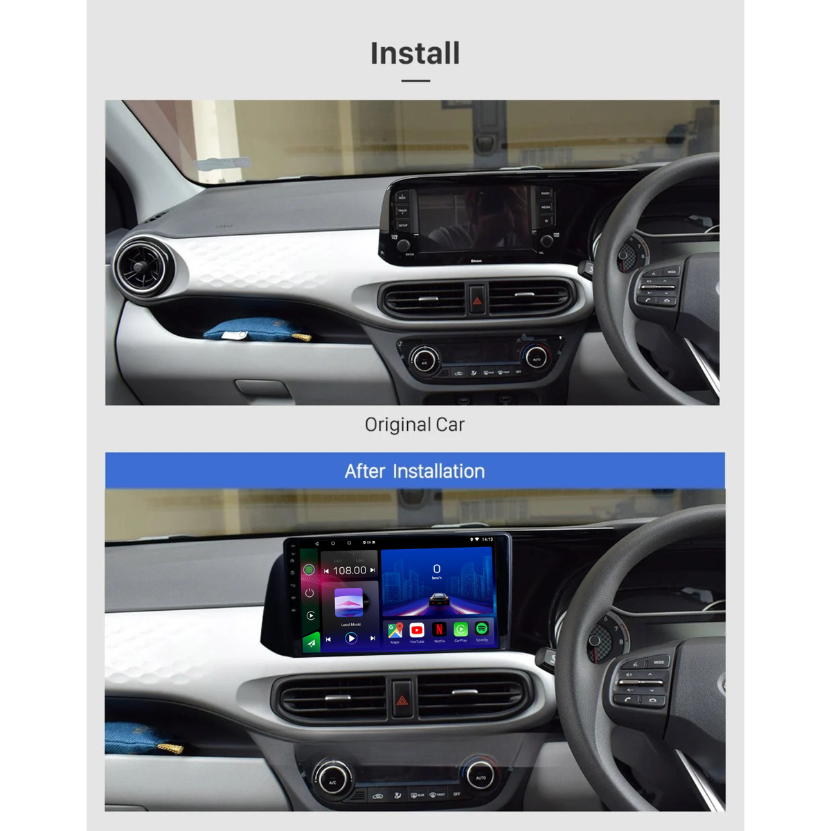 Hyundai i10 2019-2023 Android 15 Car Stereo Head Unit | CarPlay & Android Auto RHD