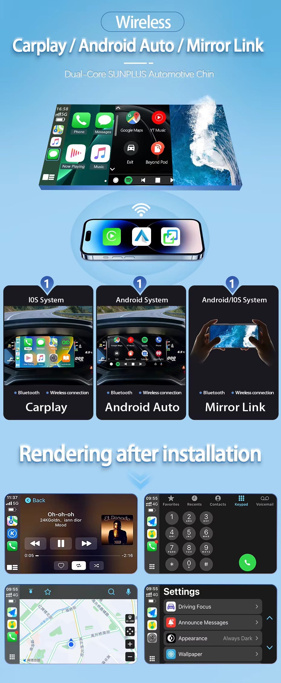 For Lamborghini Wireless Apple CarPlay Retrofit Android Auto Aventador Huracan