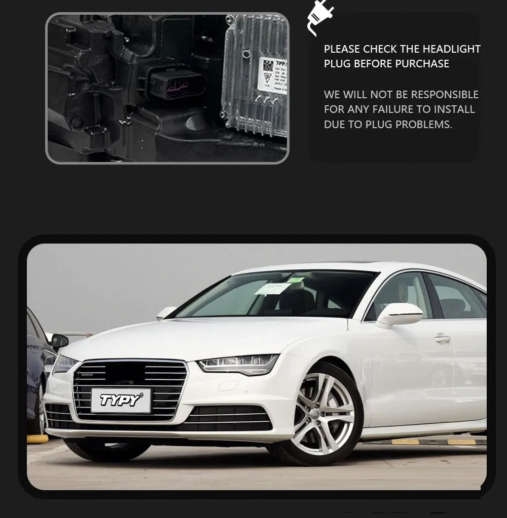 Audi A7 S7 RS7 2011-2018 Car Headlights LED Rear Tail Lights Sequential Turn Signal Facelift