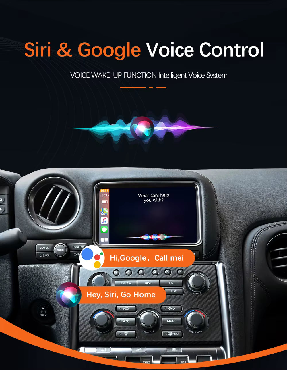 For Nissan GT-R Wireless Apple CarPlay Retrofit Android Auto 2009-2016