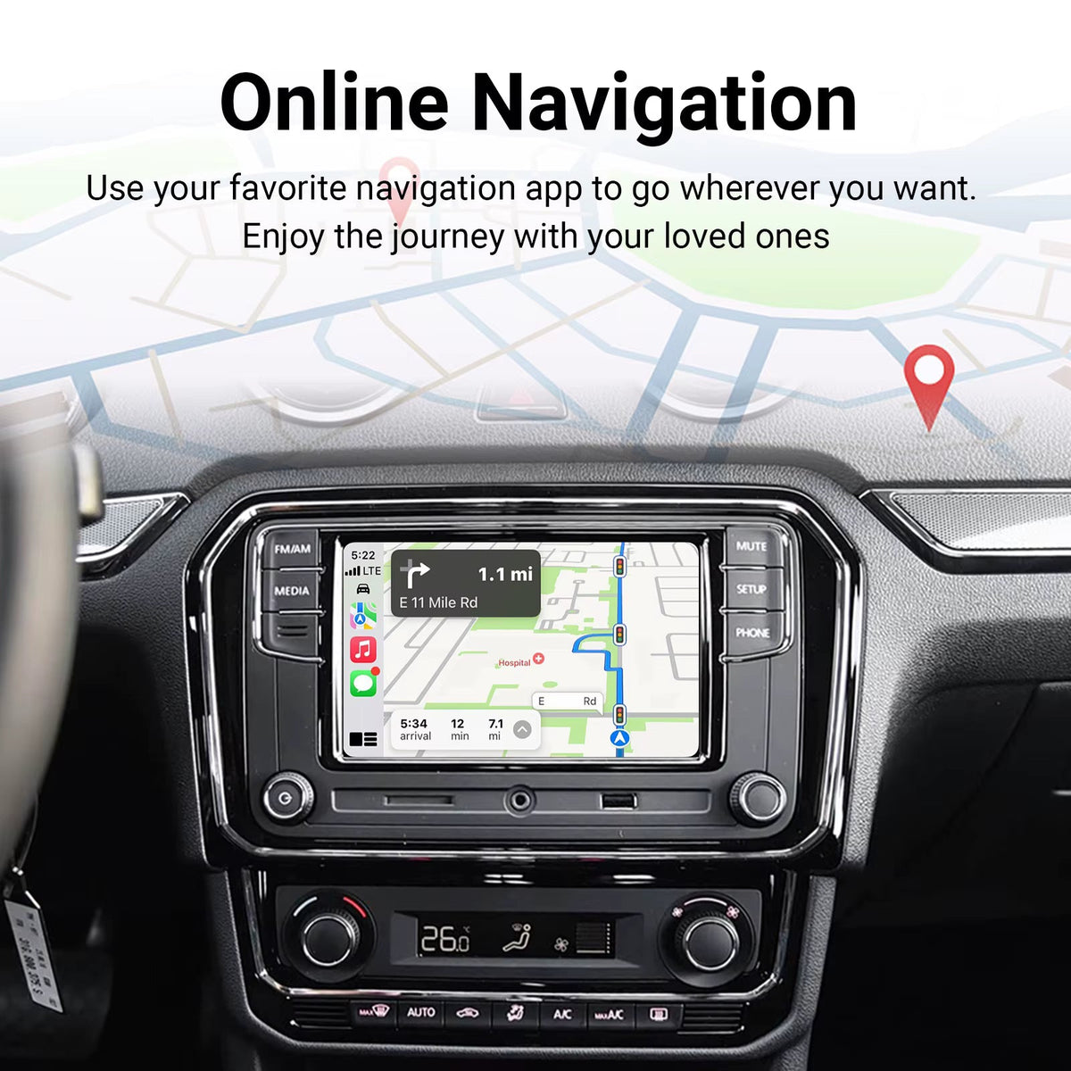 For Volkswagen Seat Skoda Wireless Apple CarPlay Retrofit Android Auto MIB1 & MIB2