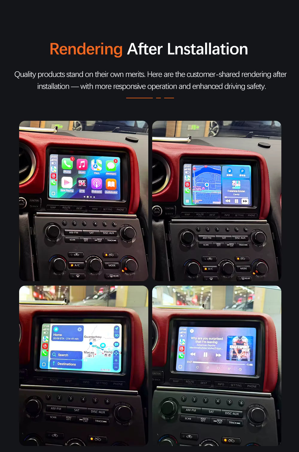 For Nissan GT-R Wireless Apple CarPlay Retrofit Android Auto 2009-2016