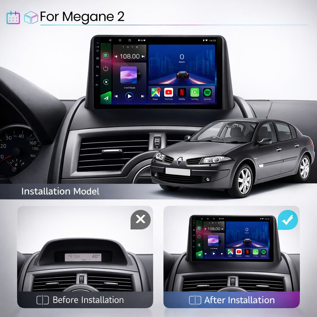 Renault Megane 2 2002-2009 Android 15 Car Stereo Head Unit | CarPlay Android Auto
