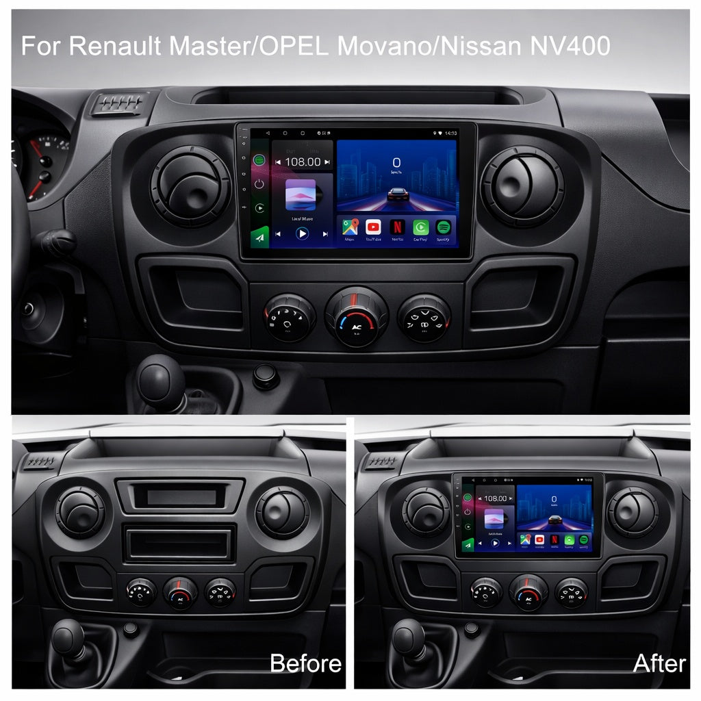 Renault Master & Vauxhall Movano & Nissan NV400 2010-2021 Android 15 Car Stereo Head Unit | CarPlay Android Auto