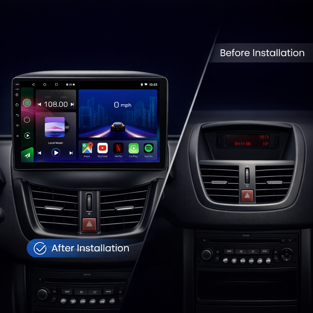 Peugeot 207 & 207 CC 2006-2014 Android 15 Car Stereo Head Unit | CarPlay Android Auto