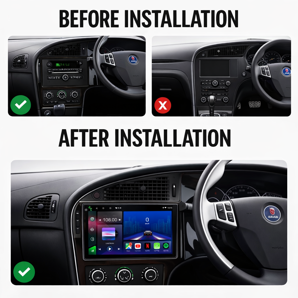 Saab 95 9-5 2005-2011 Android 15 Car Stereo Head Unit | CarPlay Android Auto