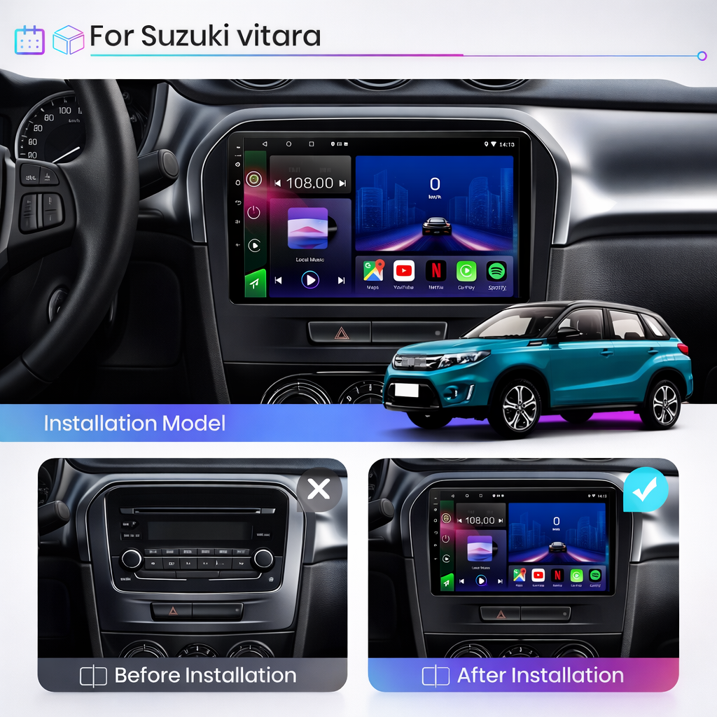 Suzuki Vitara 2014-2022 Android 15 Car Stereo Head Unit | CarPlay Android Auto