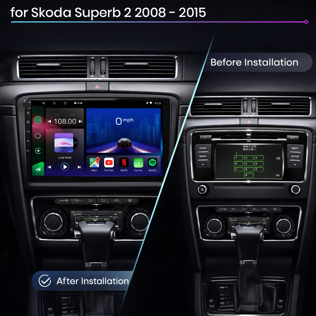 Skoda Superb 2008-2015 Android 15 Car Stereo Head Unit | CarPlay Android Auto