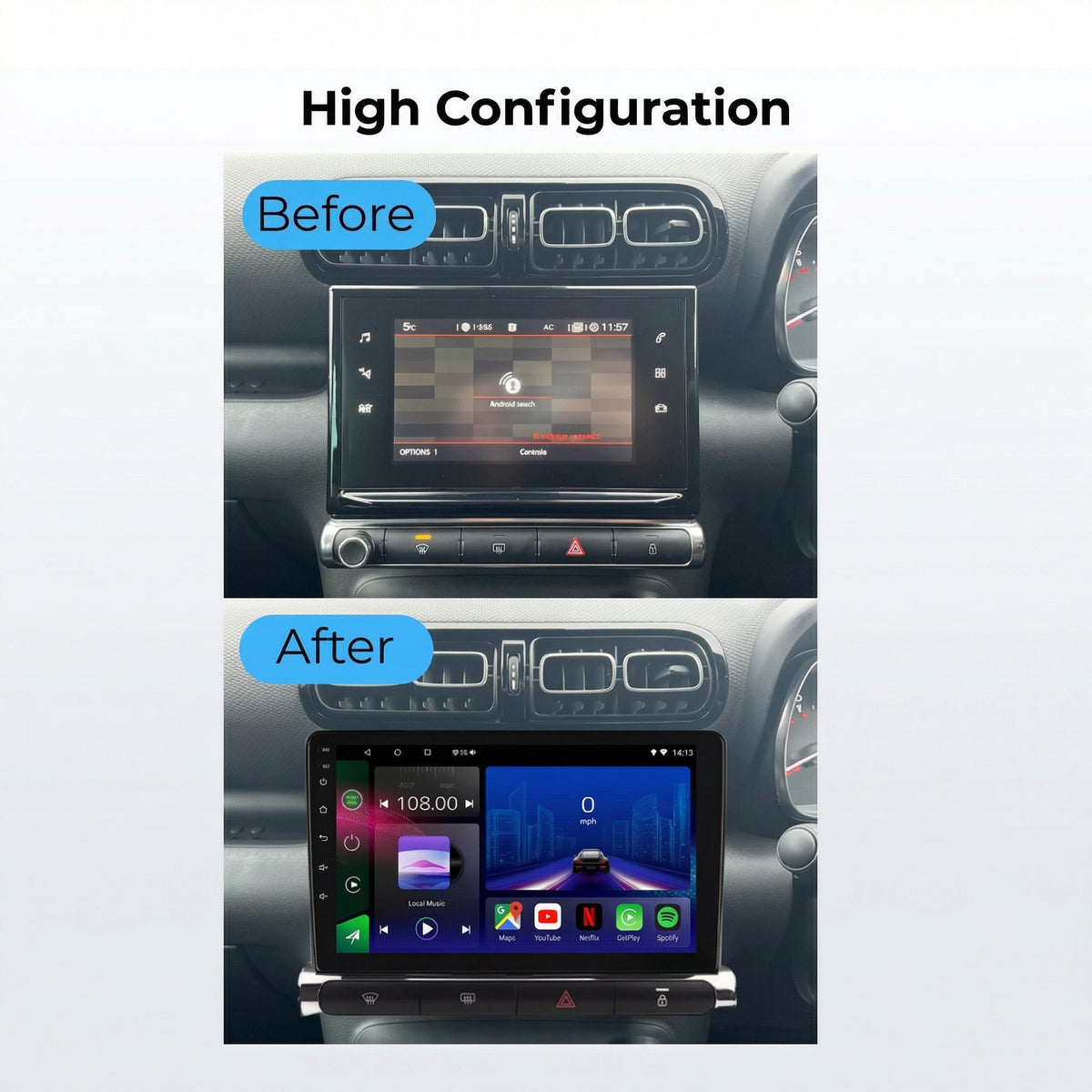 Citroen C3 & C3 Aircross  2017-2023 Android 15 Car Stereo Head Unit | CarPlay & Android Auto