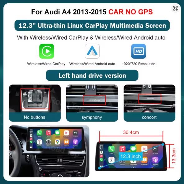 AUDI A4 CARPLAY SCREEN 2013 - 2015