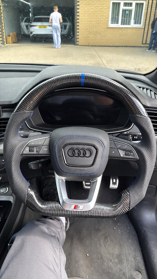 Audi Q5 / RSQ5 Custom Carbon Fibre Flat Bottom Steering Wheel (2017-2019)