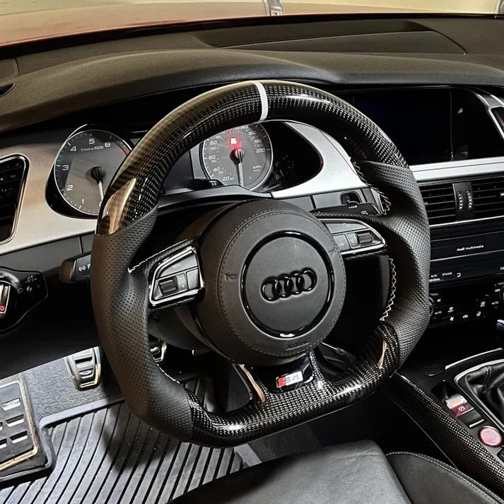 Audi A6 / S6 / RS6 Custom Carbon Fibre Flat Bottom Steering Wheel (2011-2018)