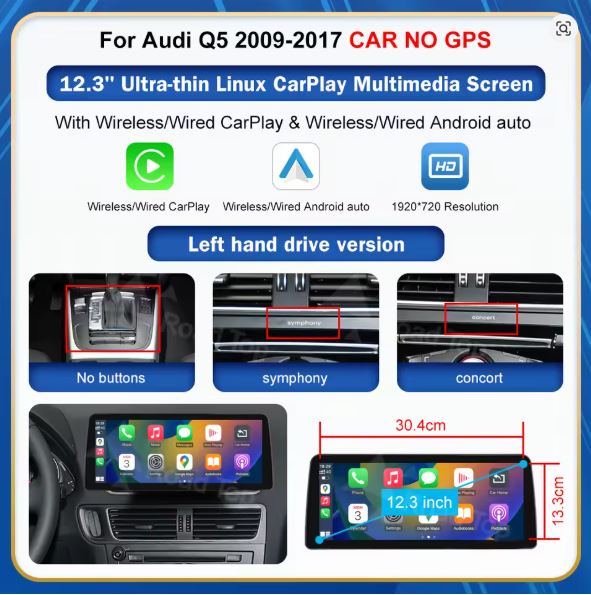 AUDI Q5 CARPLAY SCREEN 2009 - 2017
