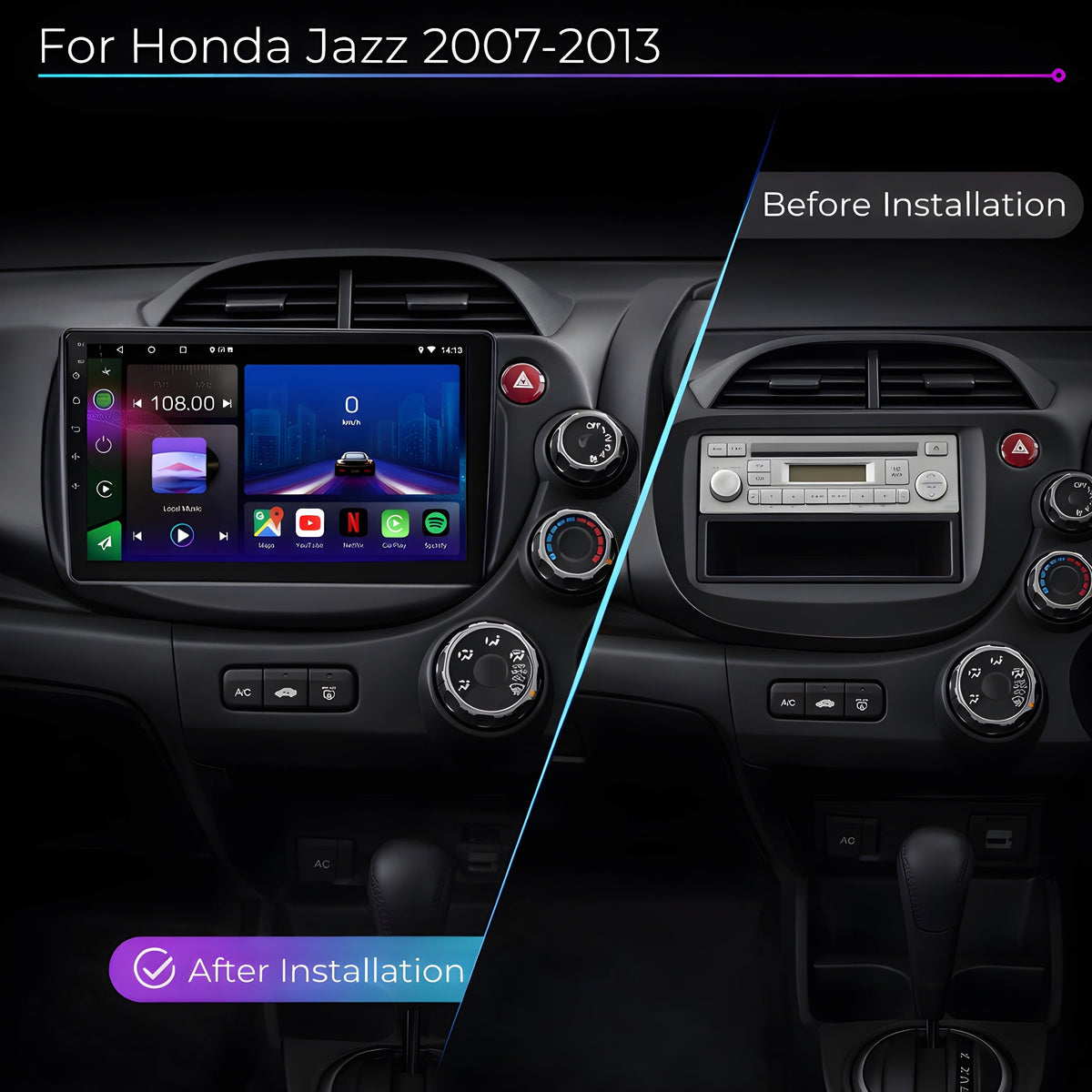 Honda Jazz 2007-2013 Android 15 Car Stereo Head Unit | CarPlay & Android Auto