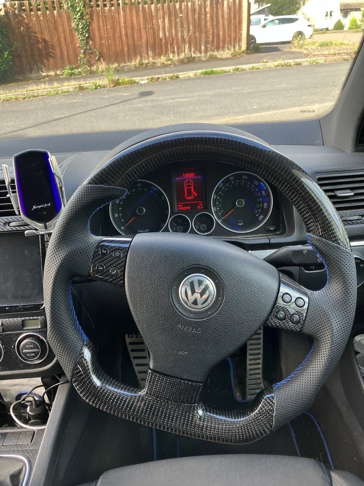 Volkswagen Touran Carbon Fibre Flat Bottom Steering Wheel (2006-2010)