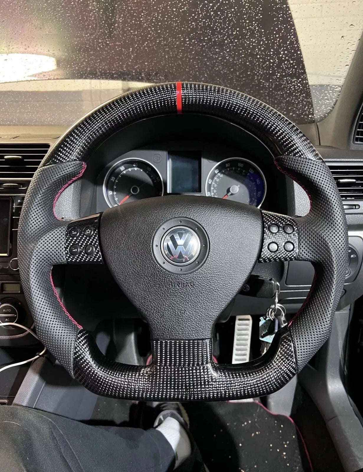 Volkswagen Passat Carbon Fibre Flat Bottom Steering Wheel (2005-2009)