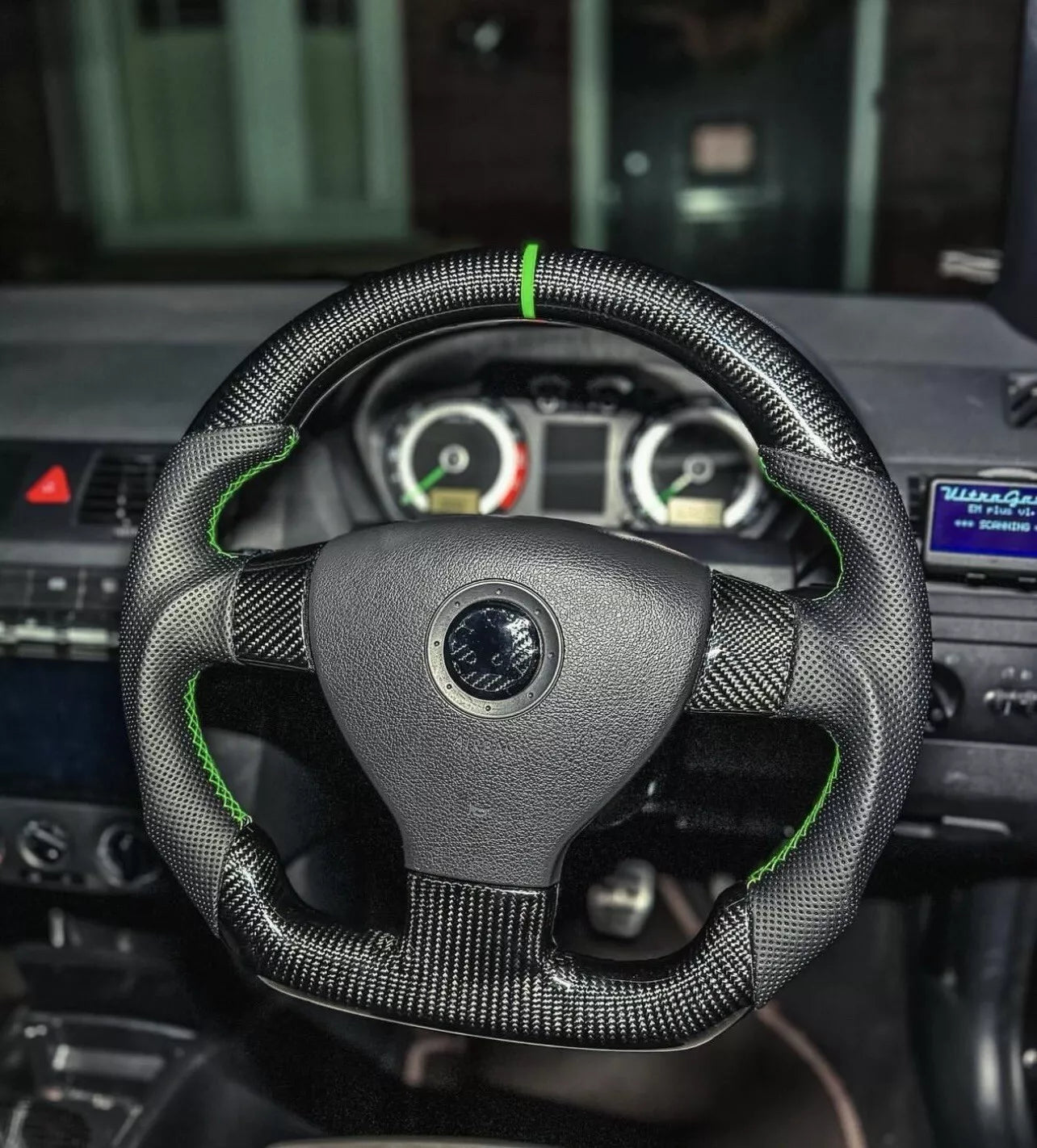 Volkswagen Polo Carbon Fibre Flat Bottom Steering Wheel (2007-2009)
