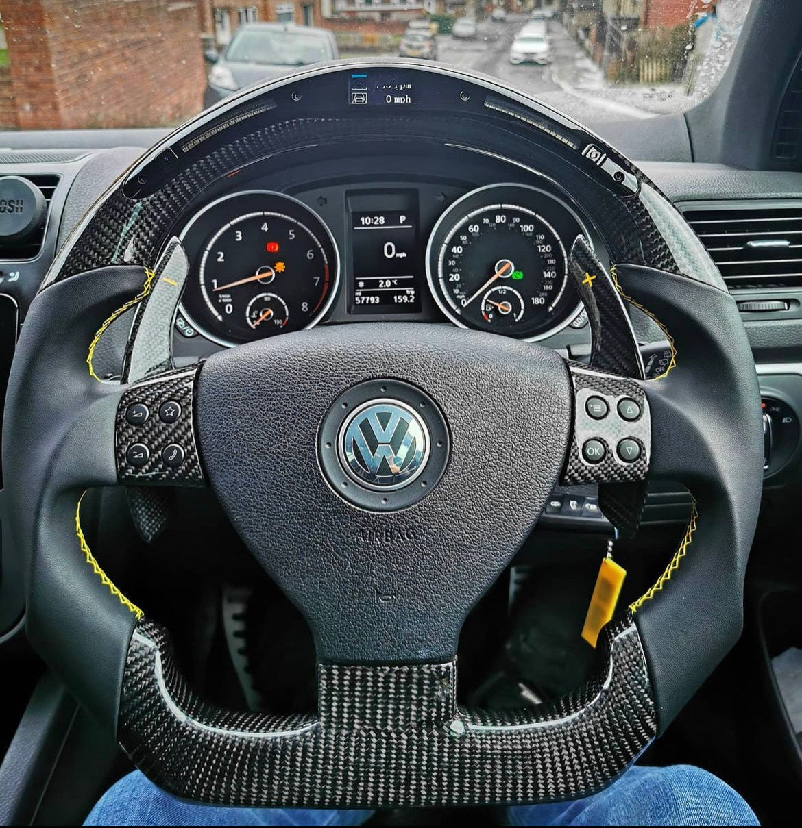 Volkswagen Polo Carbon Fibre Flat Bottom Steering Wheel (2007-2009)
