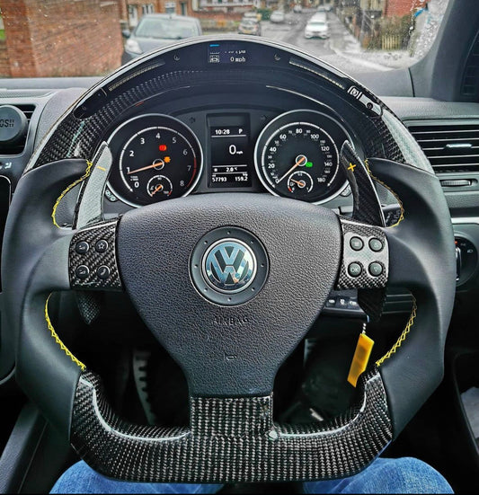 Volkswagen Polo Carbon Fibre Flat Bottom Steering Wheel (2007-2009)