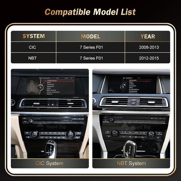 BMW 7 Series Linux Apple CarPlay & Android Auto Screen (F01/F02)
