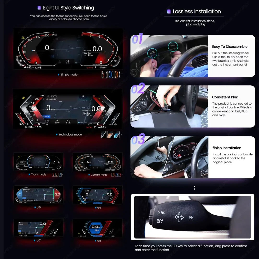 BMW X6 E71-E72 Virtual Dashboard Digital Cluster (2008-2014)