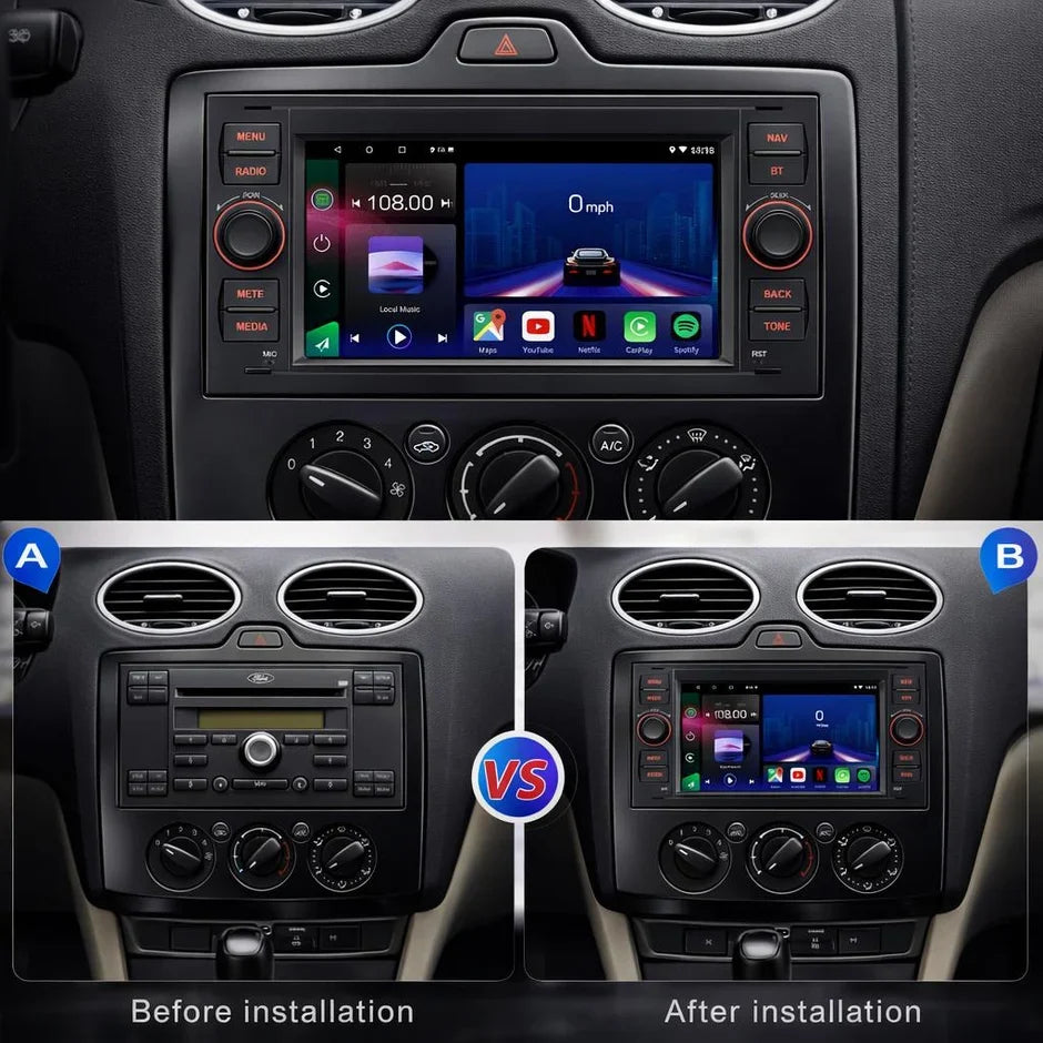 Ford Transit / Kuga / Mondeo / Focus Android 15 Apple CarPlay & Android Auto Head Unit (2005-2013)