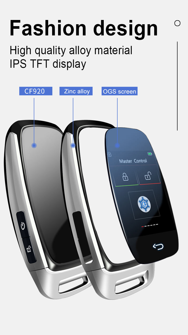 Universal Smart Remote Car Key with LCD & GPS – Keyless Entry for BMW, Mercedes-Benz, Audi, Toyota, Honda, Kia
