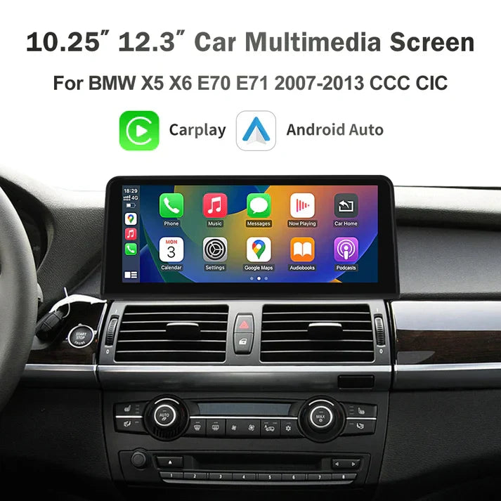 BMW X5 / X6 Linux Apple CarPlay & Android Auto Screen (E70/E71)