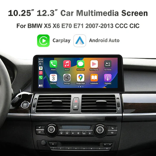 BMW X5 / X6 Linux Apple CarPlay & Android Auto Screen (E70/E71)