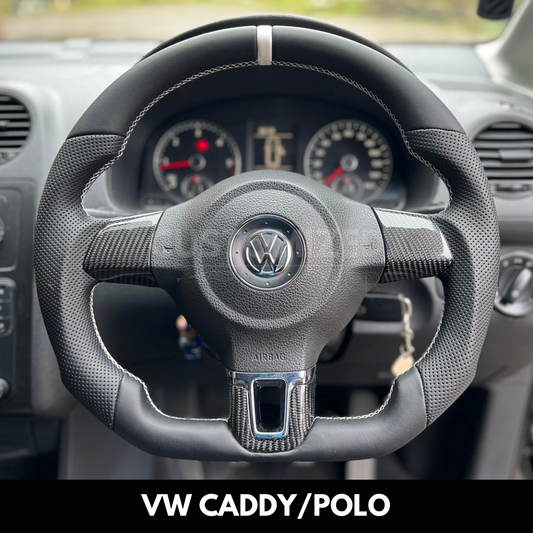 Volkswagen MK3 Caddy Custom Reshaped Steering Wheel (2004-2015) | Flat Bottom Performance Upgrade