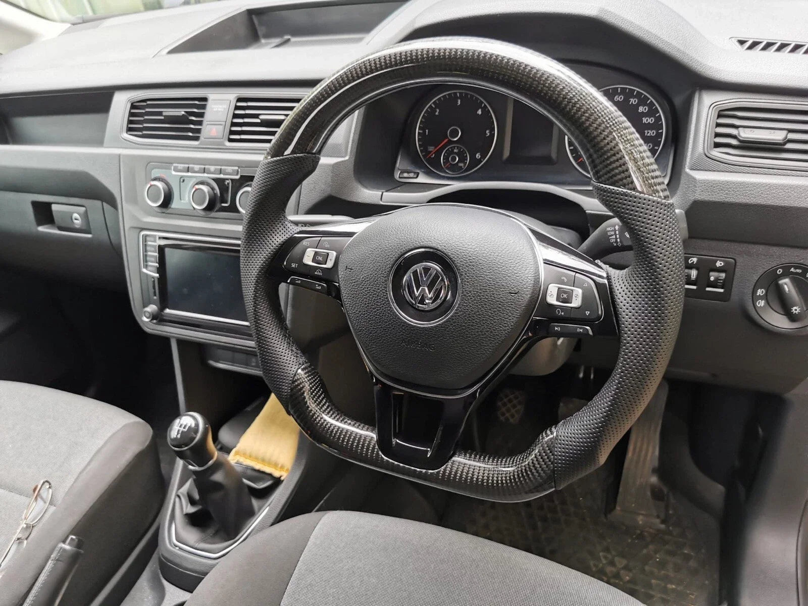 VW Caddy MK4 Flat Bottom Carbon Fibre Steering Wheel 2016-2020