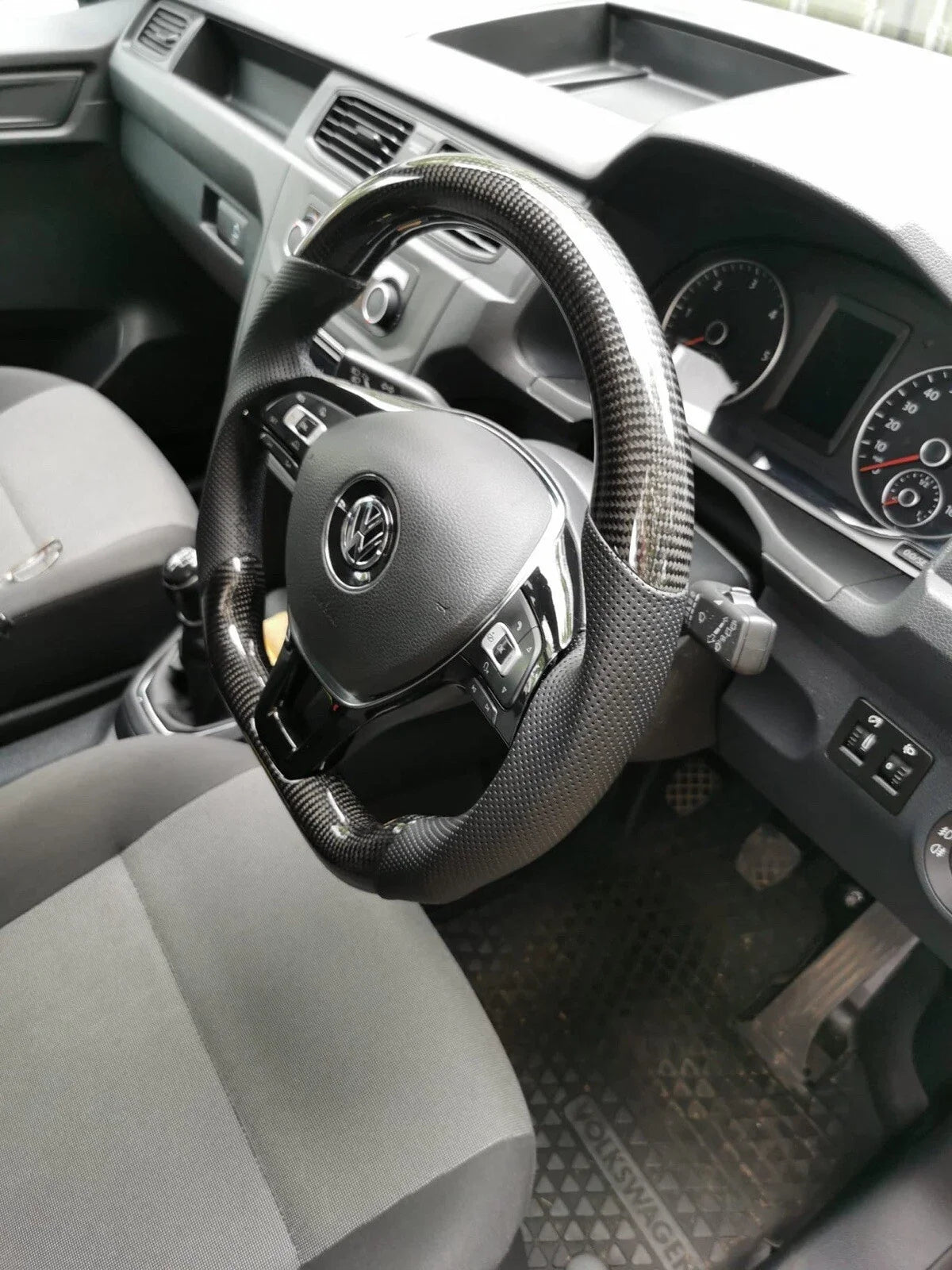 VW Caddy MK4 Flat Bottom Carbon Fibre Steering Wheel 2016-2020
