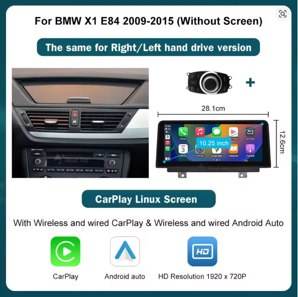 BMW X1 E84 CARPLAY SCREEN 2009 - 2015