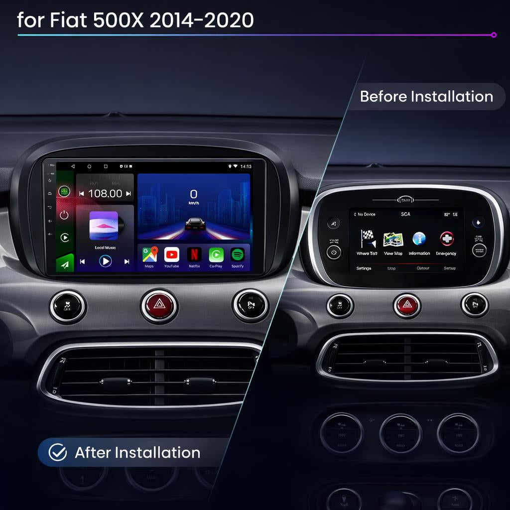 FIAT 500X 2014-2020 Android 15 Car Stereo Head Unit | CarPlay & Android Auto