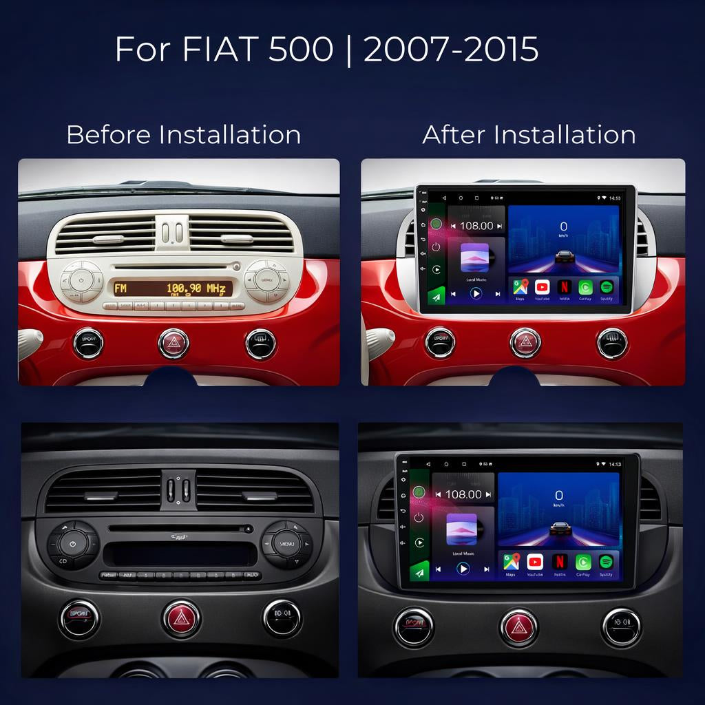 FIAT 500 2007-2015 Android 15 Car Stereo Head Unit | CarPlay & Android Auto