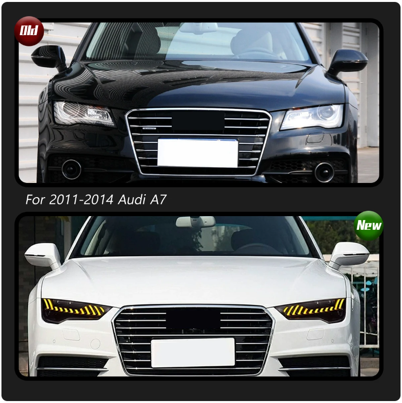 Audi A7 S7 RS7 2011-2018 Car Headlights LED Rear Tail Lights Sequential Turn Signal Upgrade
